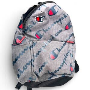 Champion logo pattern Backpack Bag School Zippered organizer Unisex men women